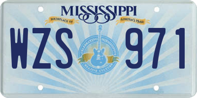 MS license plate WZS971
