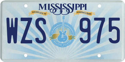 MS license plate WZS975