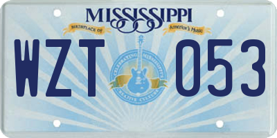 MS license plate WZT053