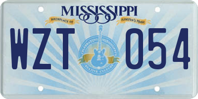 MS license plate WZT054