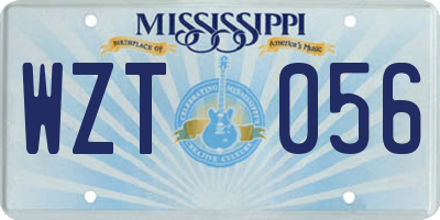 MS license plate WZT056
