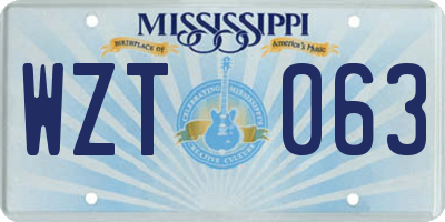 MS license plate WZT063