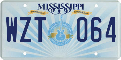 MS license plate WZT064