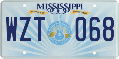 MS license plate WZT068