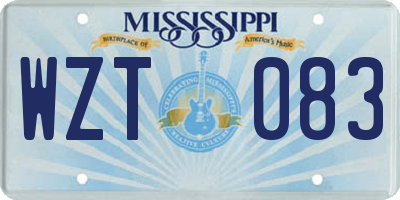 MS license plate WZT083