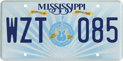 MS license plate WZT085