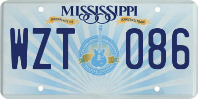 MS license plate WZT086