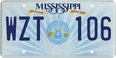 MS license plate WZT106
