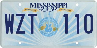 MS license plate WZT110
