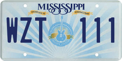 MS license plate WZT111