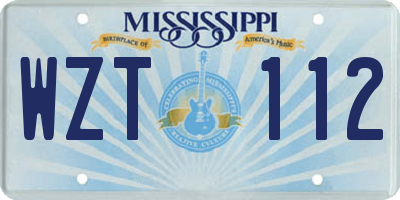 MS license plate WZT112