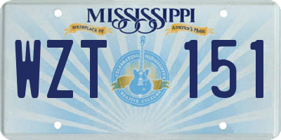 MS license plate WZT151