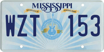 MS license plate WZT153