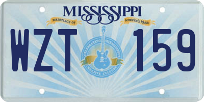 MS license plate WZT159