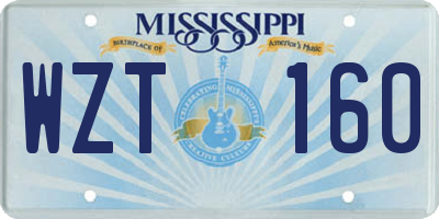 MS license plate WZT160