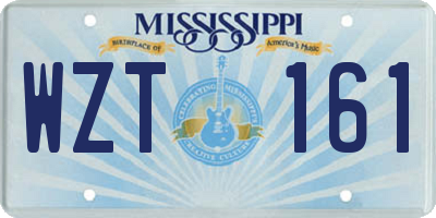 MS license plate WZT161