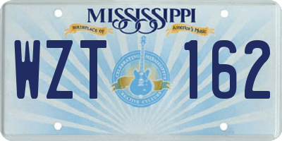 MS license plate WZT162