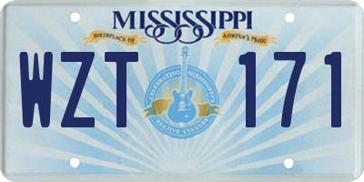 MS license plate WZT171