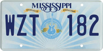 MS license plate WZT182