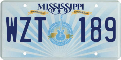 MS license plate WZT189