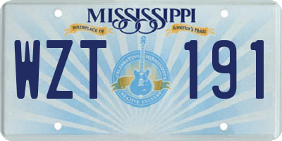 MS license plate WZT191