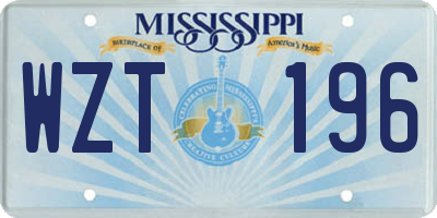 MS license plate WZT196