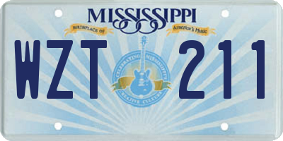 MS license plate WZT211