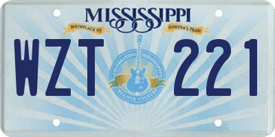 MS license plate WZT221