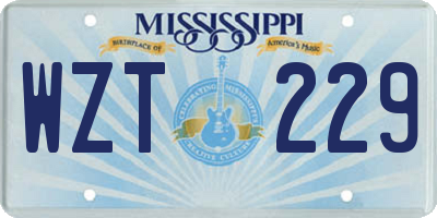 MS license plate WZT229
