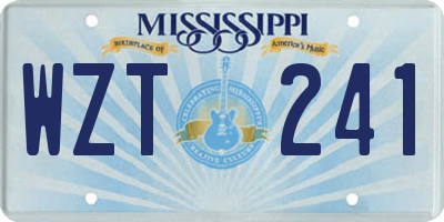 MS license plate WZT241