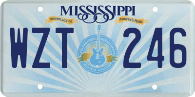 MS license plate WZT246