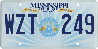 MS license plate WZT249