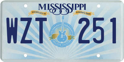 MS license plate WZT251
