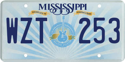 MS license plate WZT253