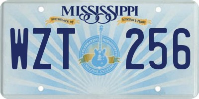 MS license plate WZT256