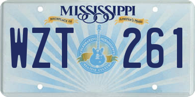 MS license plate WZT261
