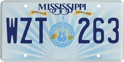 MS license plate WZT263