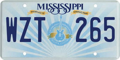 MS license plate WZT265
