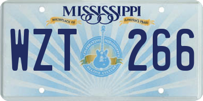 MS license plate WZT266