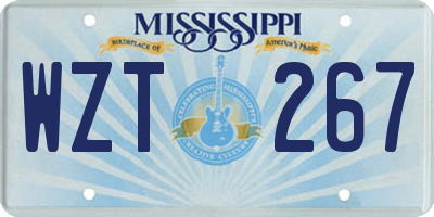 MS license plate WZT267