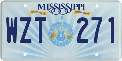 MS license plate WZT271