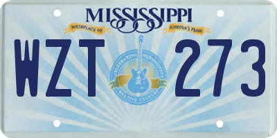 MS license plate WZT273
