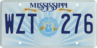 MS license plate WZT276