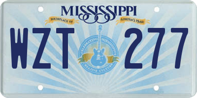 MS license plate WZT277