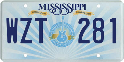 MS license plate WZT281