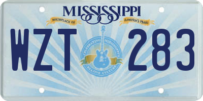 MS license plate WZT283