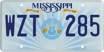 MS license plate WZT285