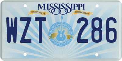 MS license plate WZT286