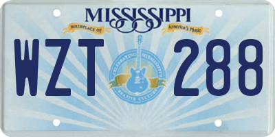 MS license plate WZT288