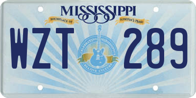 MS license plate WZT289